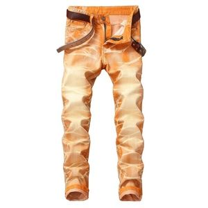 2018 new jeans men's straight color pants